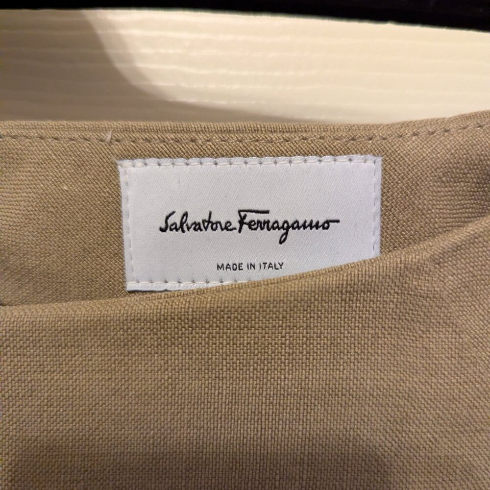 Salvatore Ferragamo Linen & Silk Asymmetric Hem Maxi Skirt - Picture 7 of 9
